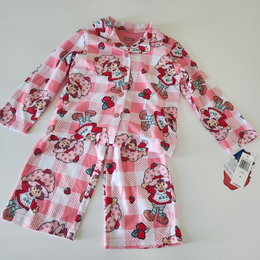 Kidcore Strawberry Shortcake Pajama Set Kids Size 4 Sleepwear 2 Piece NWT